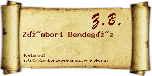 Zámbori Bendegúz névjegykártya